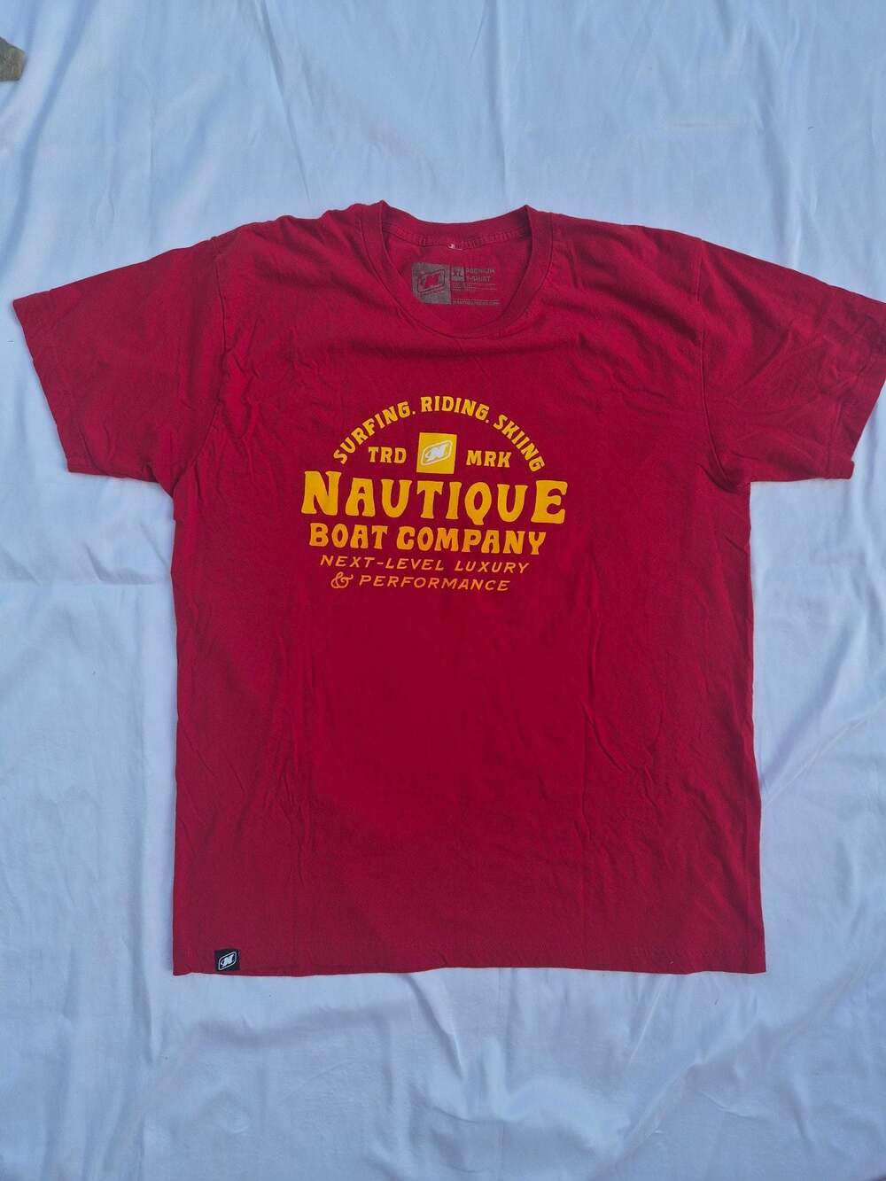 Nautique Boat Company 'Surfing, Riding, Skiing' Short Sleeve Premium T-Shirt